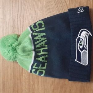 Seattle Seahawks winter hat nfl navy fleece lined one size fits most Superbowl